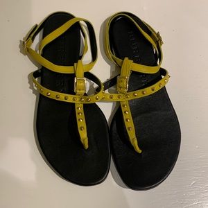 Burberry stud sandals in yellow/ citrine